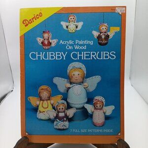 Darice 1985 Vintage Acrylic Painting On Wood Chubby Cherubs Patterns